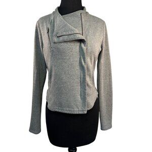 Converse One Star Womens Size Medium Gray Asymmetrical Zipper Jacket